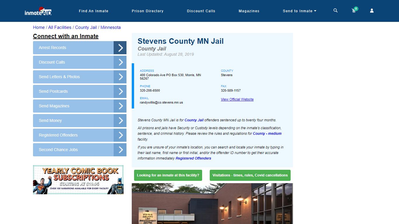 Stevens County MN Jail - Inmate Locator - Morris, MN