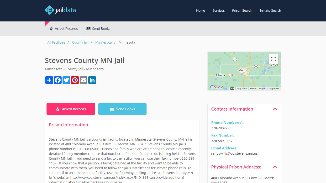 Stevens County MN Jail Inmate Search and Prisoner Info - Morris, MN